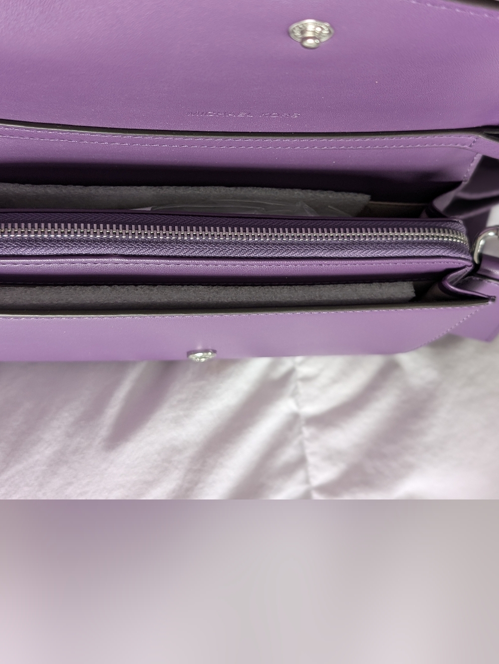Michael Kors Jet Set Purple Signature Logo Crossbody Bag - Picture 6 of 10
